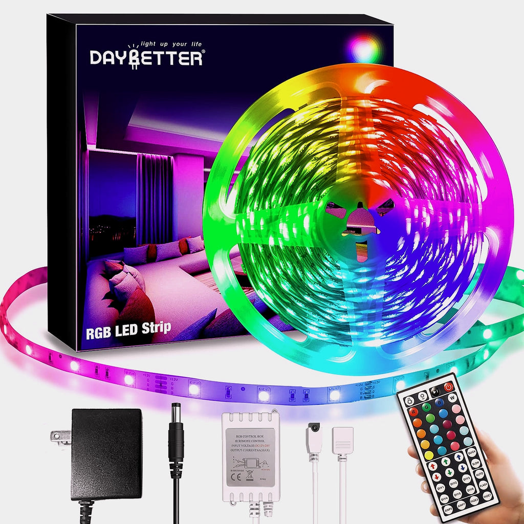 DAYBETTER 5050 SMD RGB LED Strip Lights 20ft with Remote