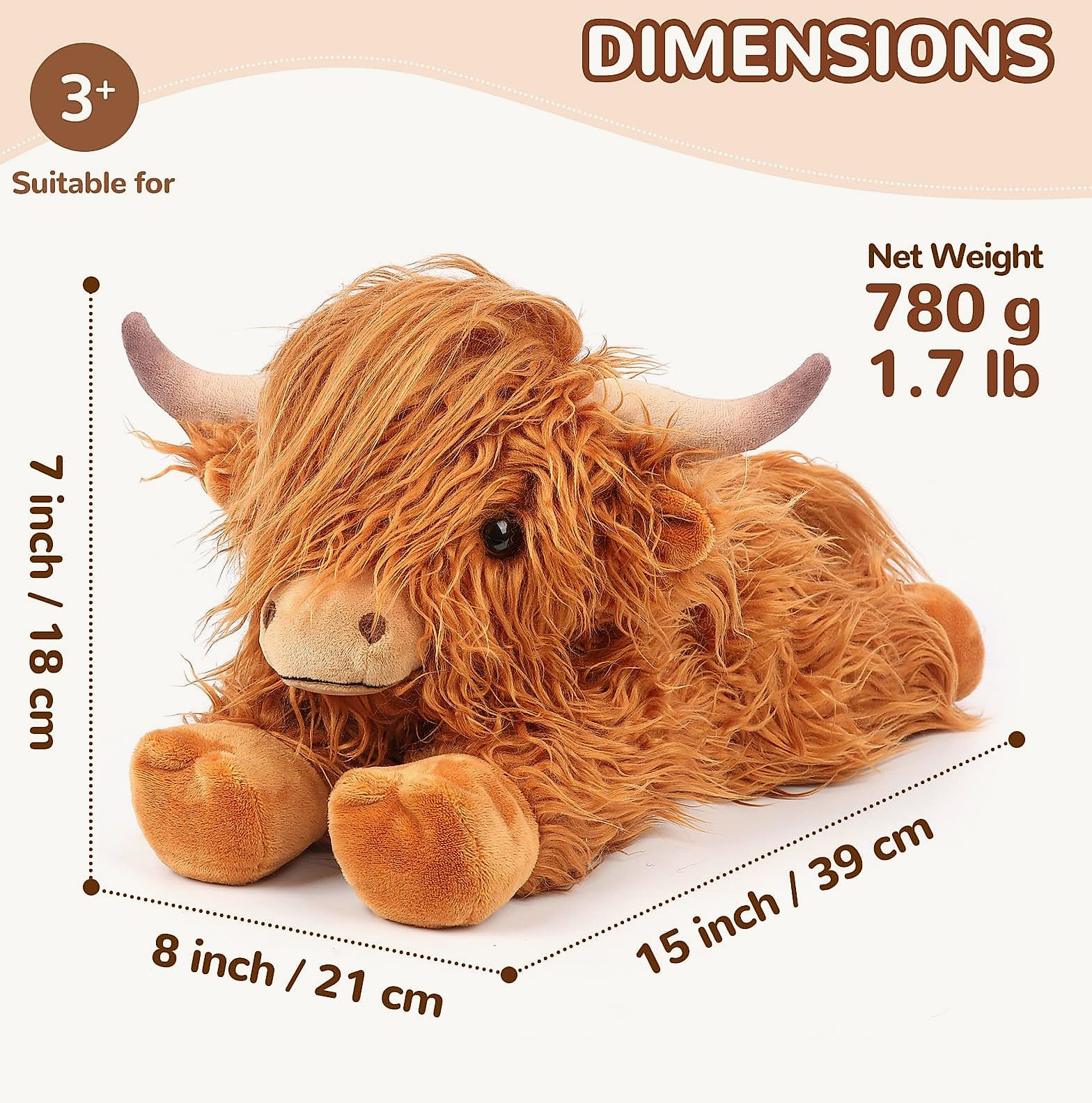 Cuckool Highland Cow Plush Heating Pad with Lavender Scent