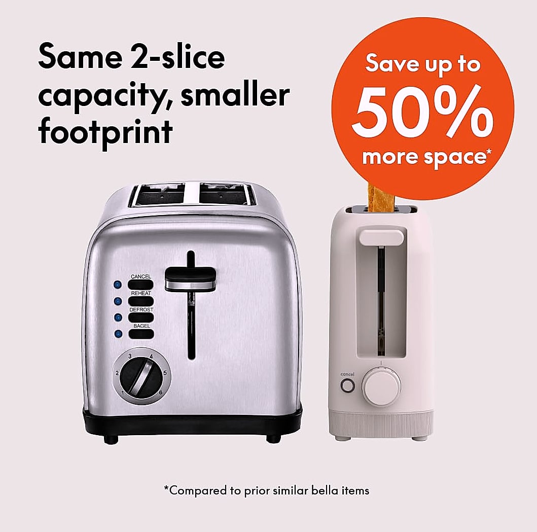 Bella 2 Slice Slim Toaster 900W with 10" Long Slot