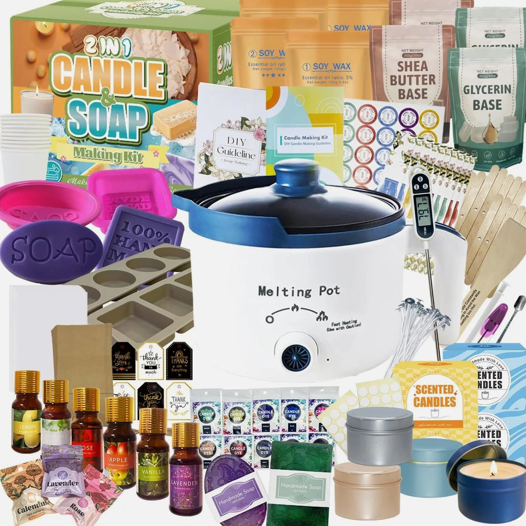 2-In-1 Candle & Soap Making Kit for Beginners, Complete All-in-One DIY Kit