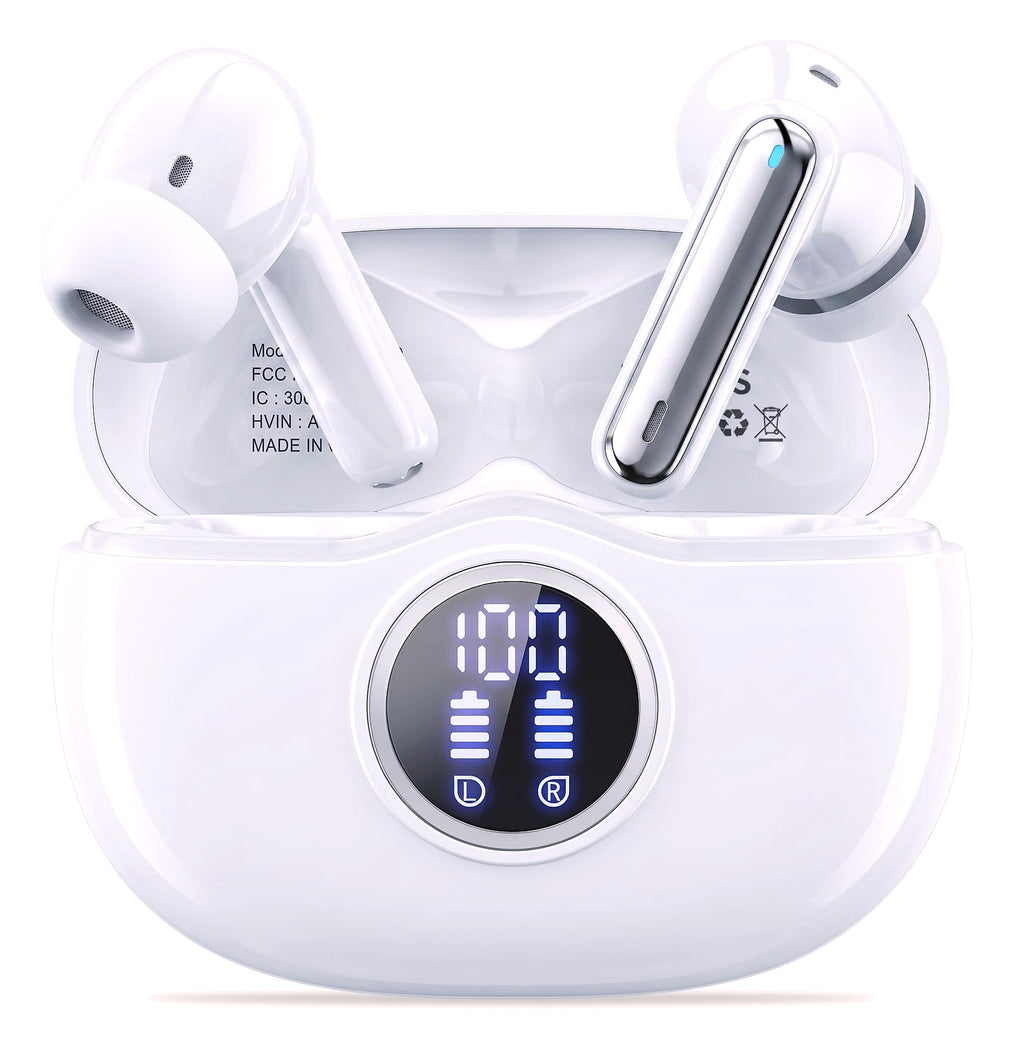 Fhumsh A10 Bluetooth 5.3 Earbuds with 50H Battery and LED Display