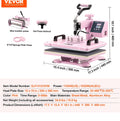 SucceBuy 12 x 15 inch Heat Press Machine with 8 Attachments for Heat Transfer