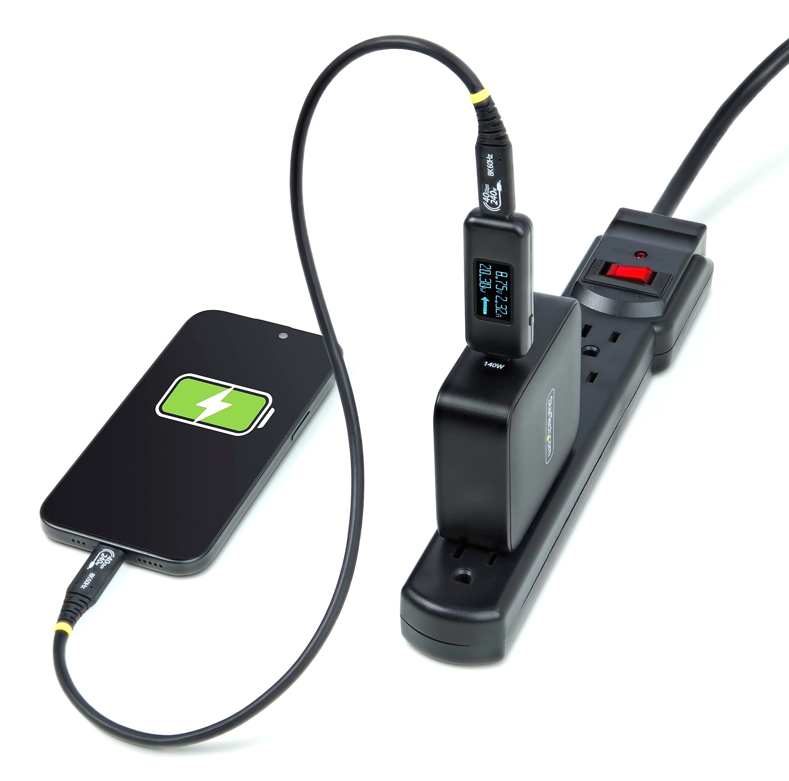 StarTech USB-C Power Tester, 240W PD EPR Digital Multimeter