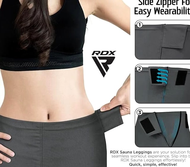 Sauna Leggings for Women by RDX, Gym Yoga Workout Compression Sweat Pants