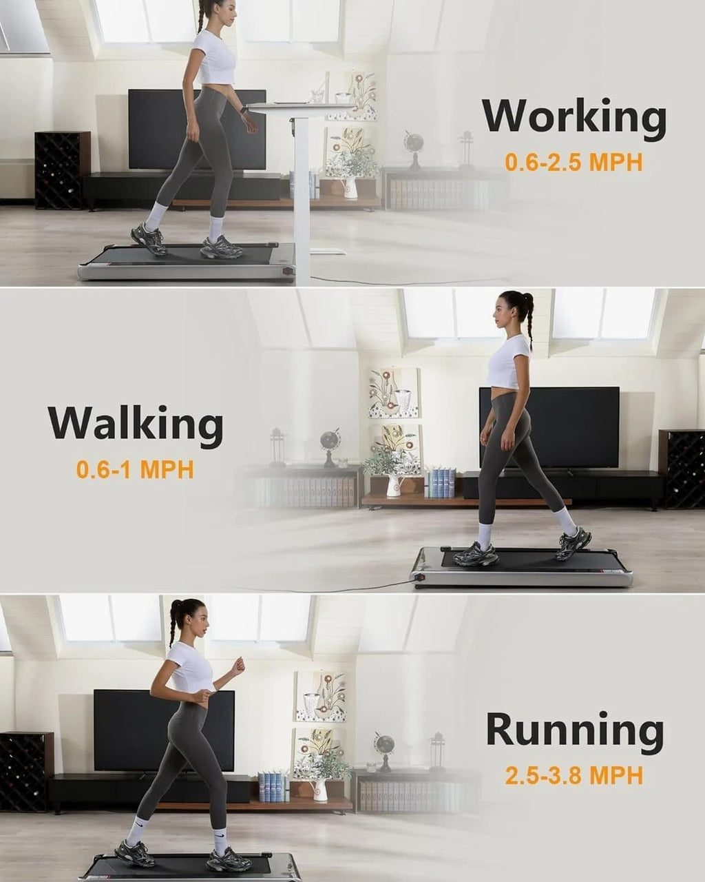 2.25HP Walking Pad Treadmill with Remote, Incline Walking Pad, Home Use