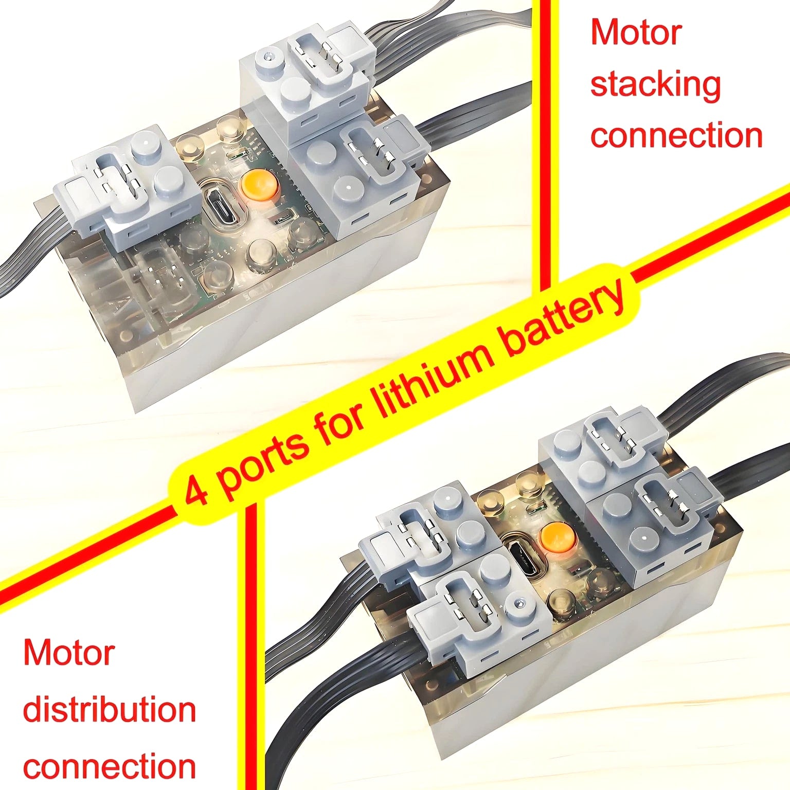 11-in-1 Power Functions High Speed L Motor with Variable Speed Remote Control, Re...