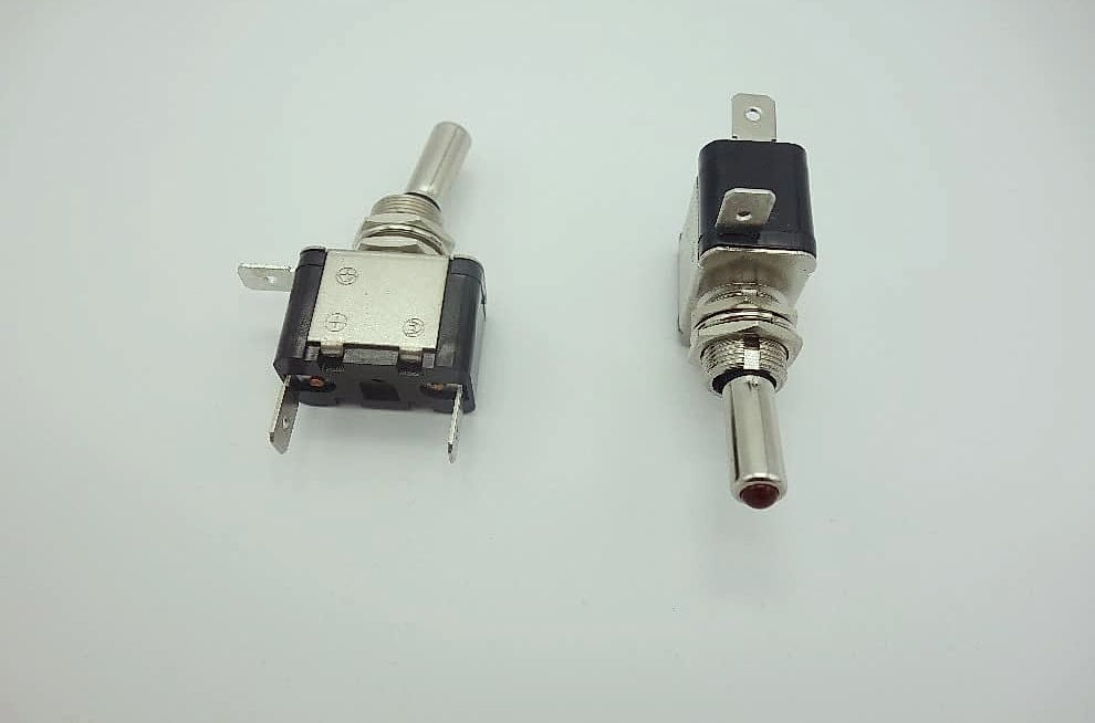 12V 20A Toggle Switch with Red LED Light, SPST Maintained, 2 Pack