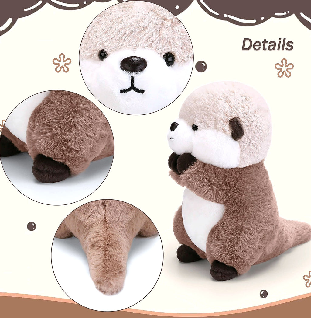 Riuhot Otter Plush Stuffed Animal Toy, 9.8 Inch Soft Cuddle Companion