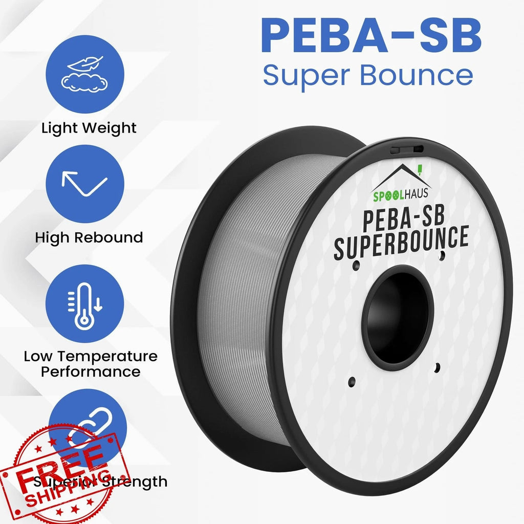 PEBA Filament 1.75mm 1kg Spool - High Rebound Flexible 3D Printer Material