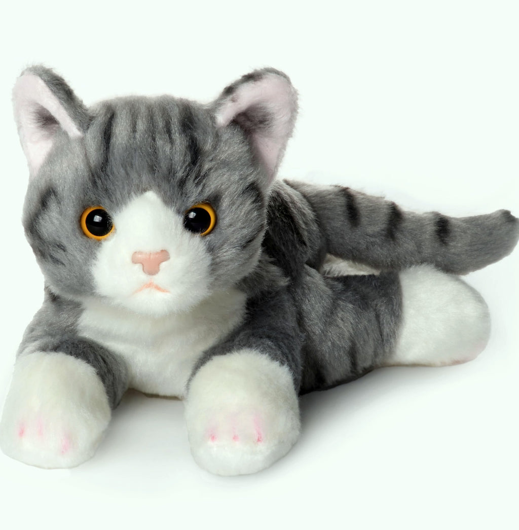 Bearington Lil' Socks 8 inch Gray Striped Cat Plush Toy
