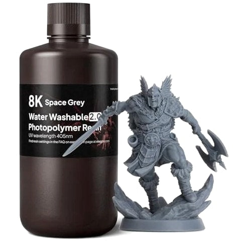 8K Water Washable 3D Printer Resin, Low Viscosity High Precision 405nm UV-Curing