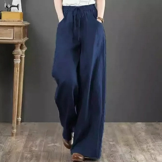 Careaymade Women's Wide Leg Pants Cotton Linen Casual