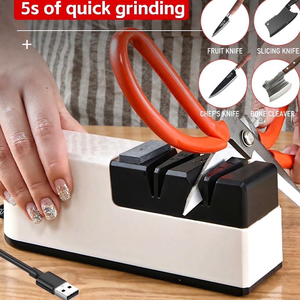 Professional Electric Knife Sharpener 3 Stage Chef Knife for Quick Sharpening US