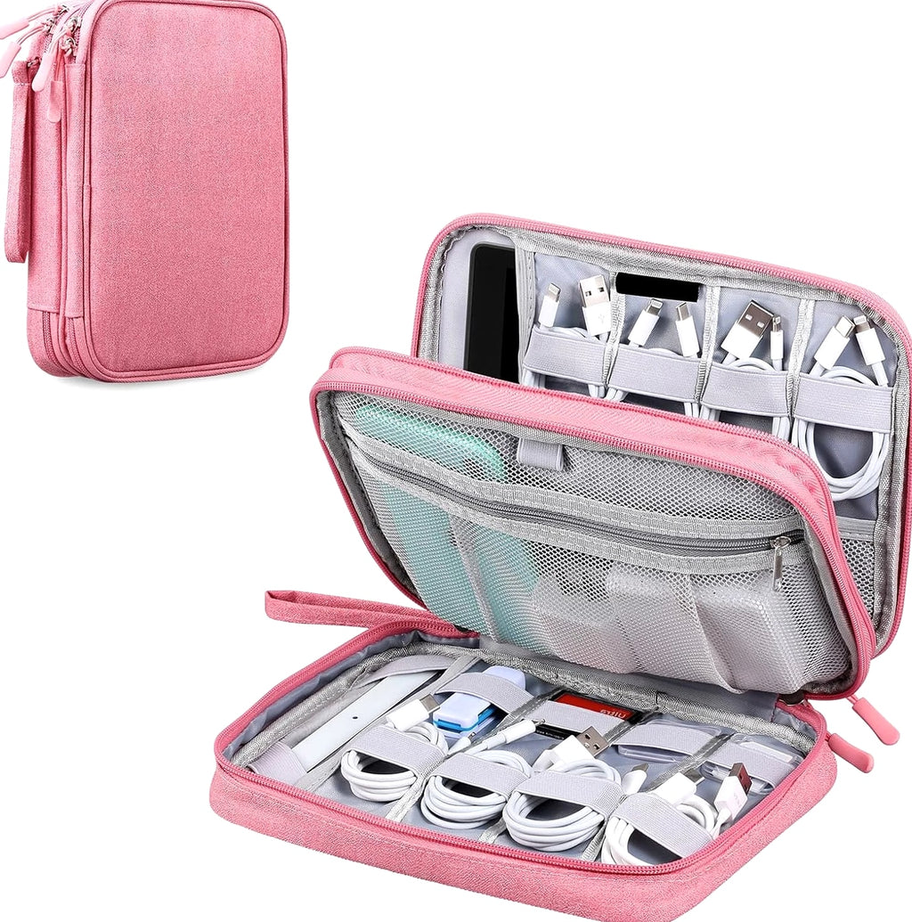 Travel Electronics Organizer Pouch Bag for Tech Gadgets & Airplane Accessories,