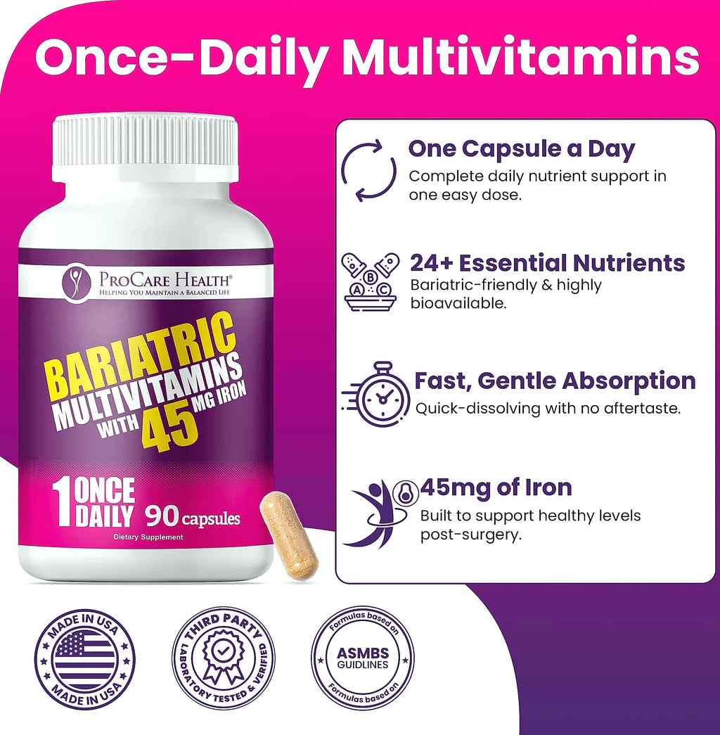 ProCare Health Bariatric Multivitamin 45mg Iron Once Daily