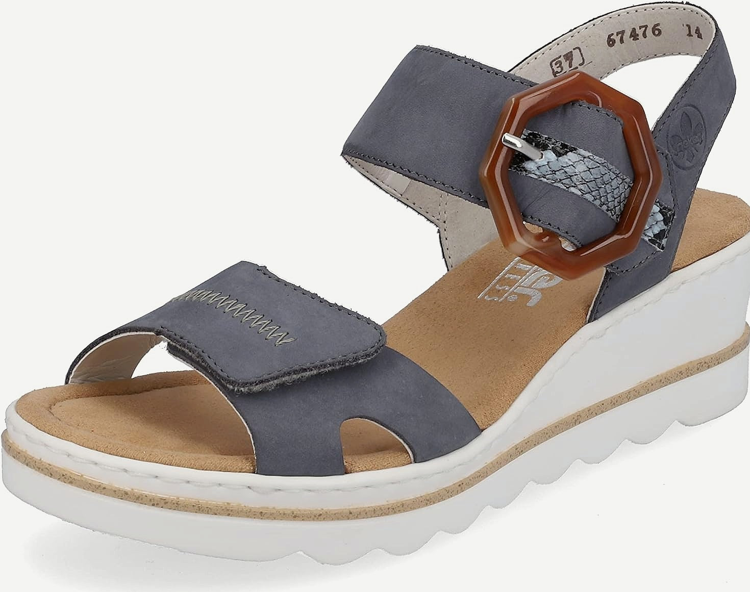 Rieker 67476 Rose Women's Wedge Sandals with Anti-Stress Design