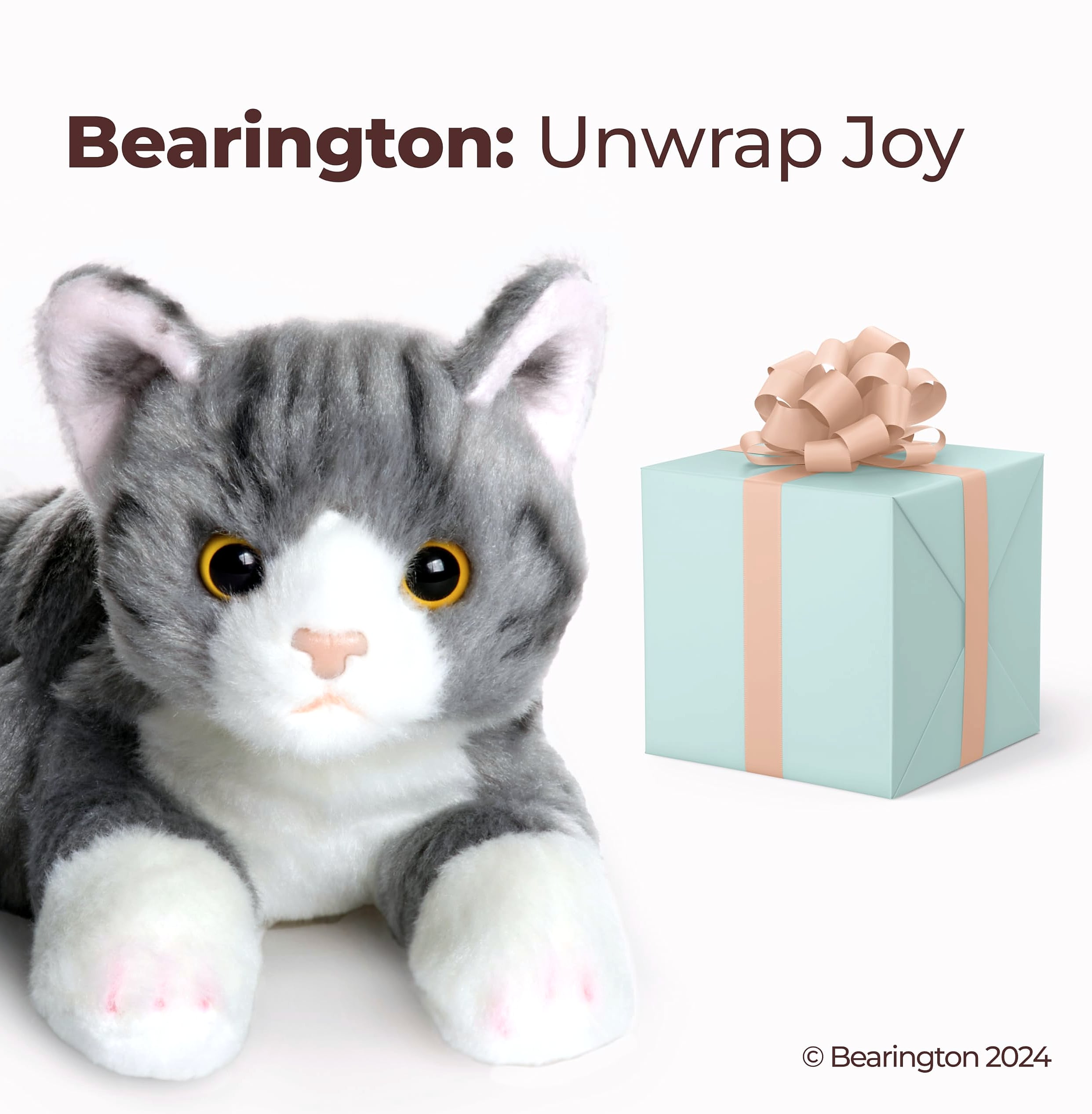 Bearington Lil' Socks 8 inch Gray Striped Cat Plush Toy