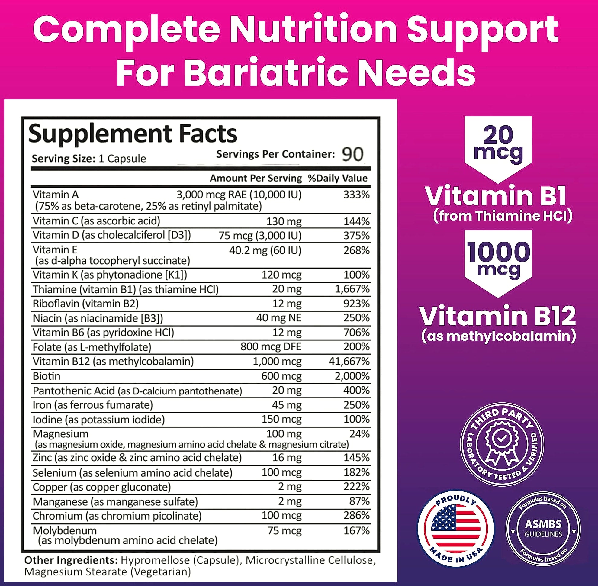 ProCare Health Bariatric Multivitamin 45mg Iron Once Daily