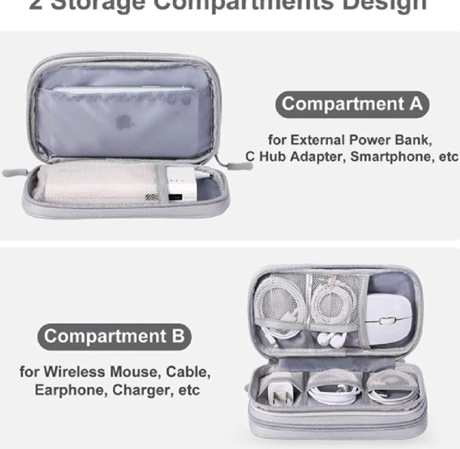 Electronics Organizer Travel Bag Waterproof Cable Gadget Storage Case for Charge
