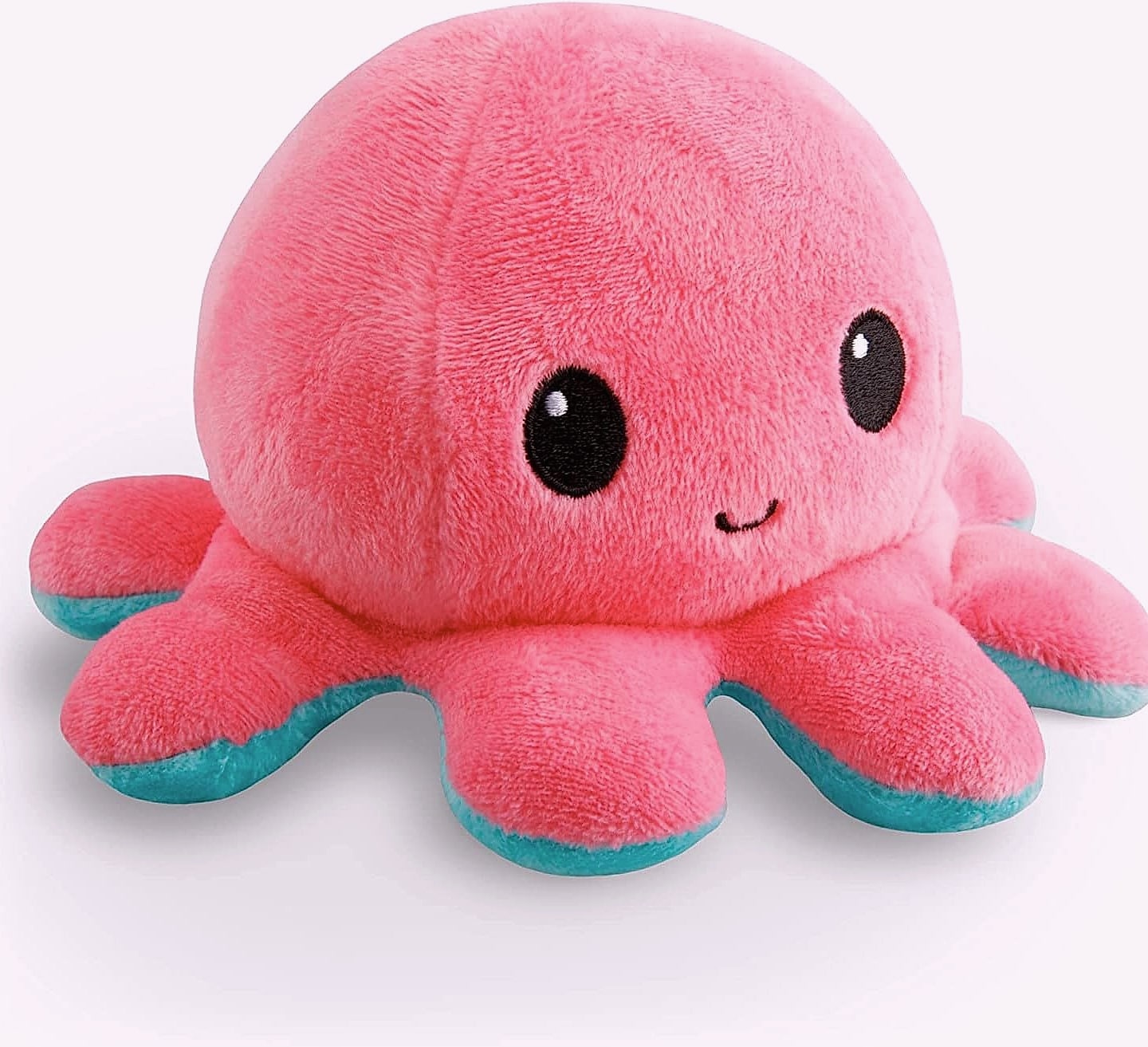 TeeTurtle Reversible Octopus Plushie 4-Inch Pink Aqua Flip Toy