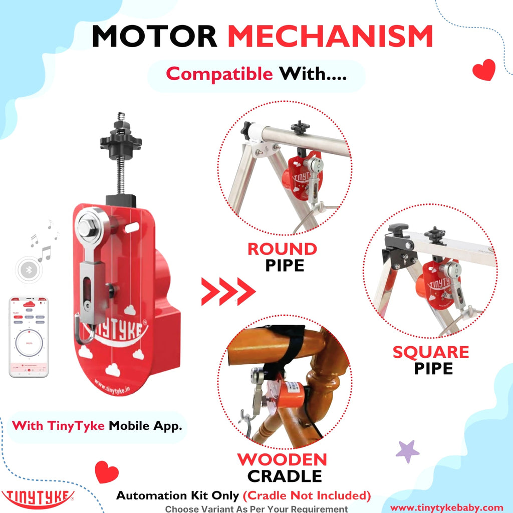 TinyTyke Baby Cradle Automation Kit with Mobile App | Automatic Swing Control