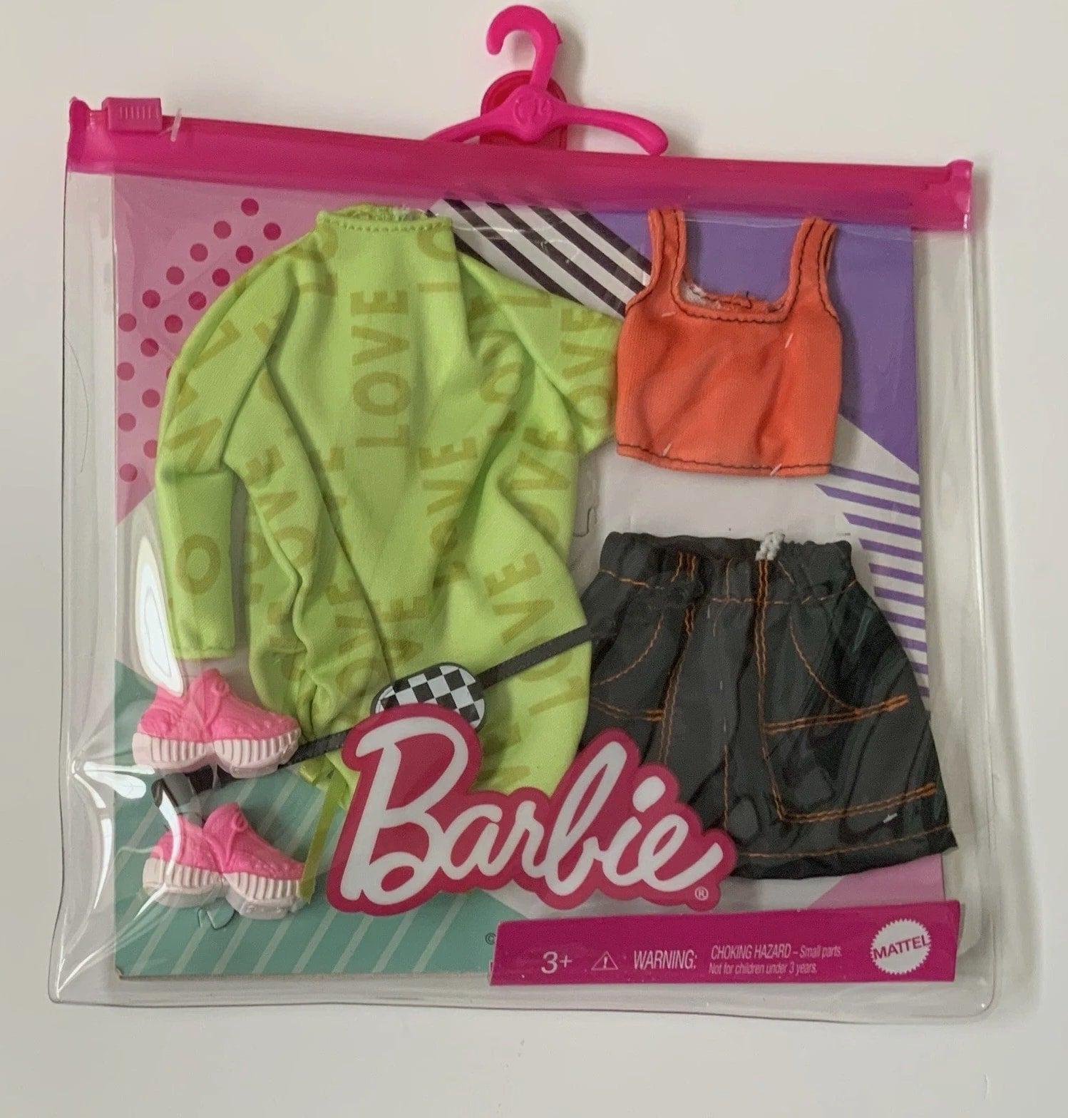 Barbie Fashion Doll Clothing Sweatshirt Dress Skirt Set w/Accessories