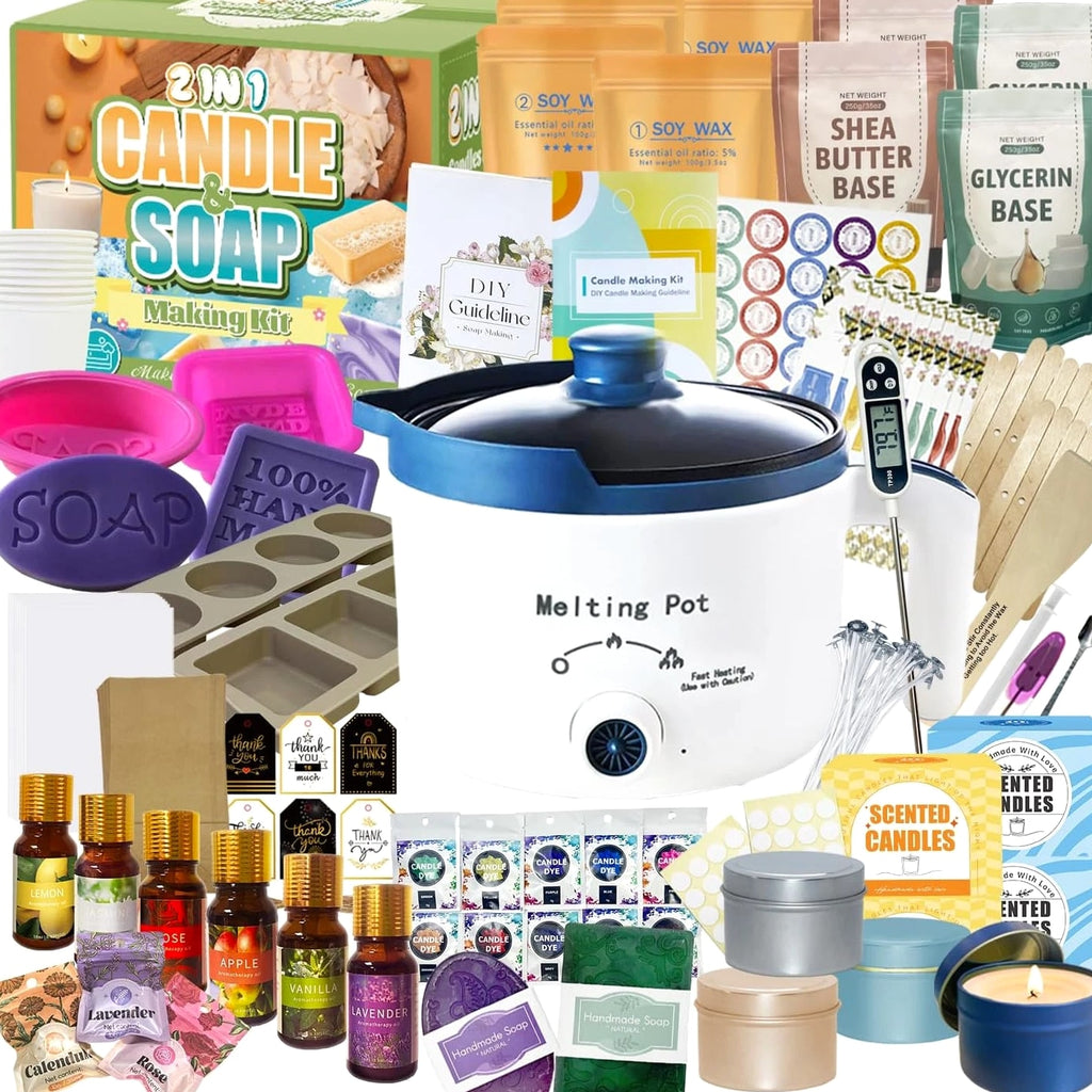 2-in-1 Candle & Soap Making Kit for Beginners - Complete All-in-One DIY Craft Kit