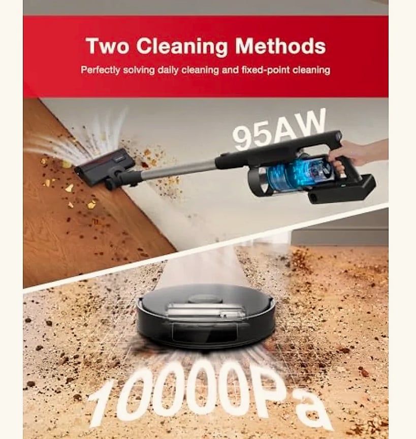 SHXI C12 Combo cordless stick vacuum with robot mopping