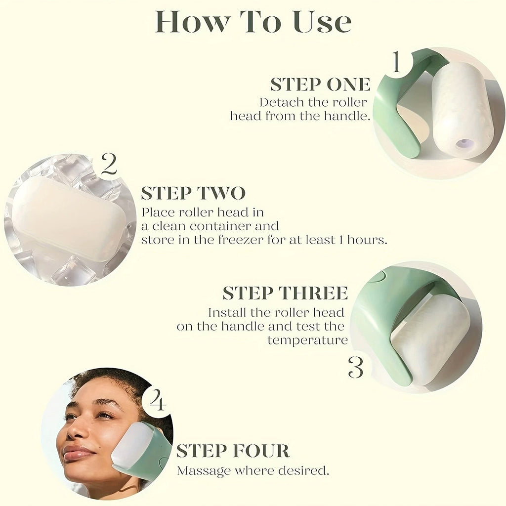 Facial Ice Roller - Skin Care Tool for Pore Minimizing & Skin Brightening
