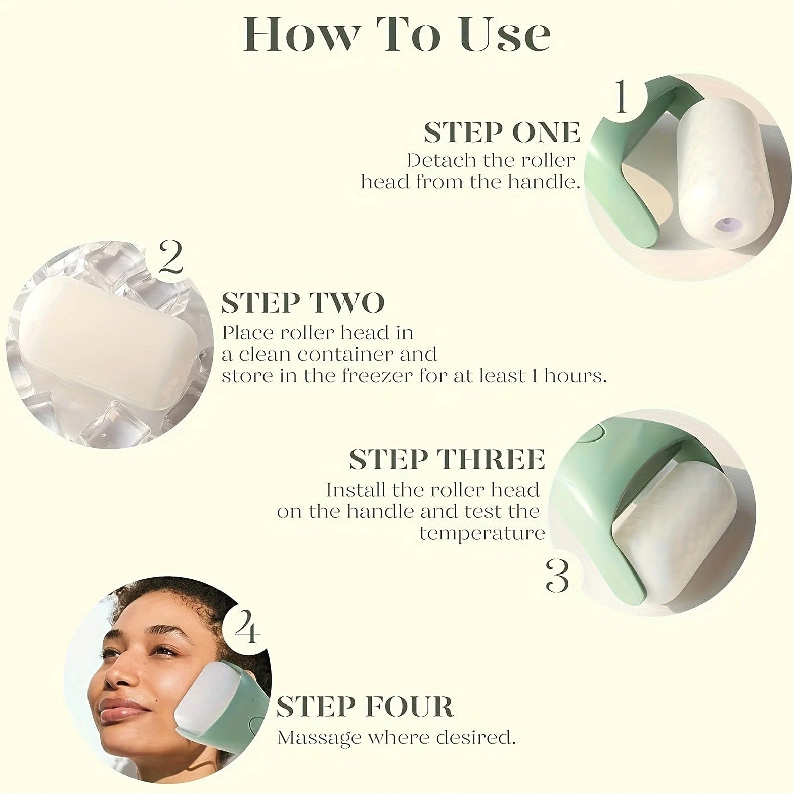 Facial Ice Roller - Skin Care Tool for Pore Minimizing & Skin Brightening