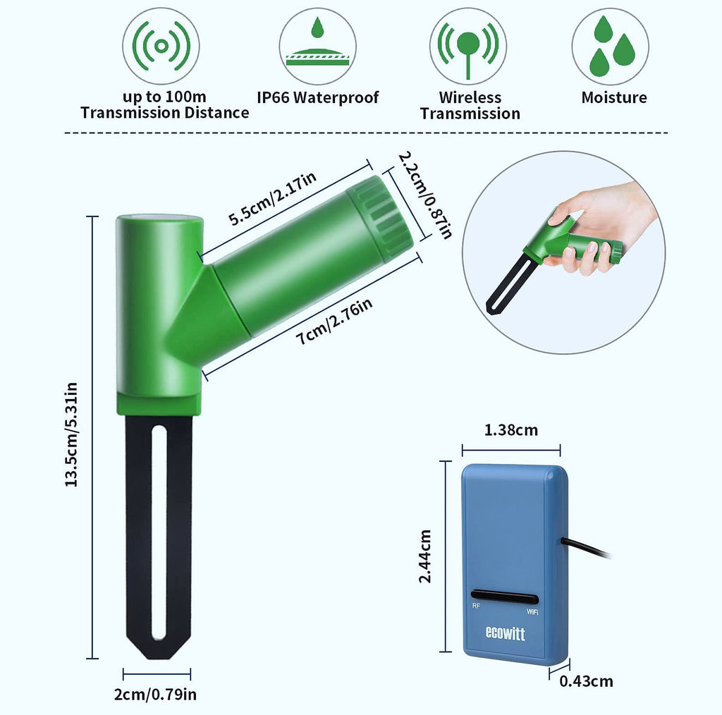 ECOWITT WH51 Soil Moisture Sensor with GW1100 Gateway
