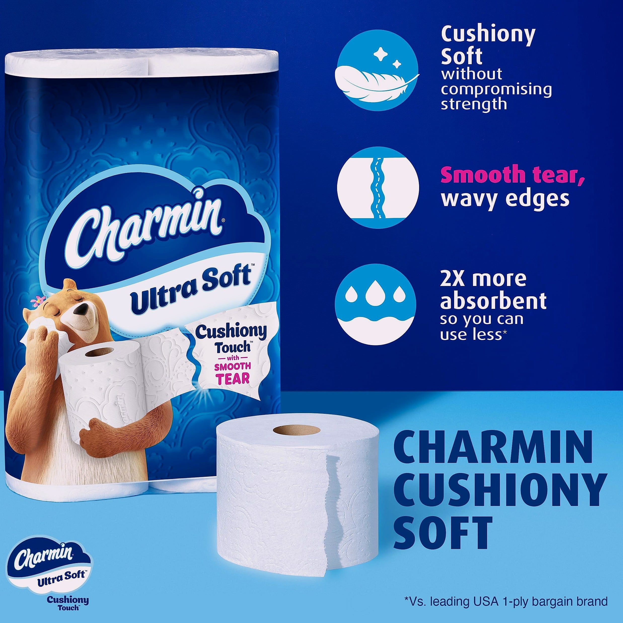Charmin Ultra Soft Toilet Paper, 24 Family Mega Rolls, 267 Sheets