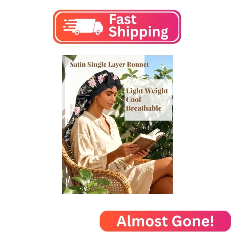 AWAYTR Long Satin Bonnet for Braids - Elastic Silk Hair Bonnets for Sleeping