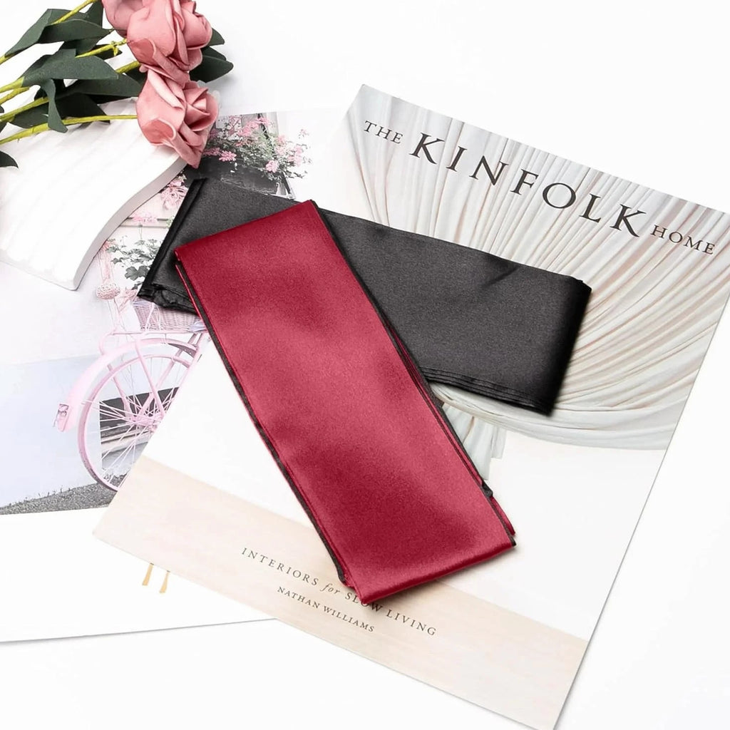 2 Pcs Satin Eye Mask for Sleeping - Silk Blindfold for Women & Men - Adults Coup