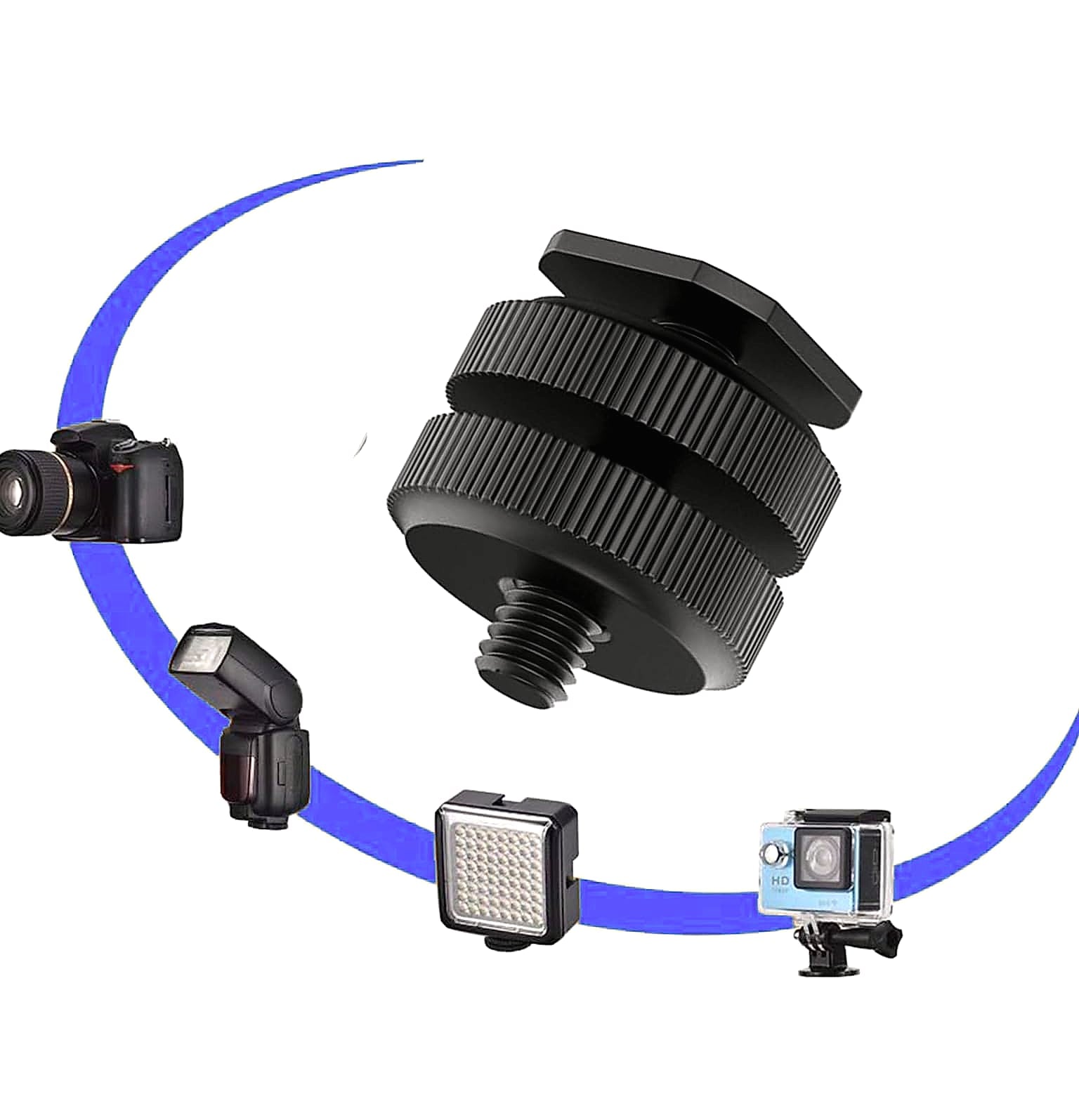 EszkozTA Camera Hot Shoe Mount to 1/4 Tripod Screw Adapter