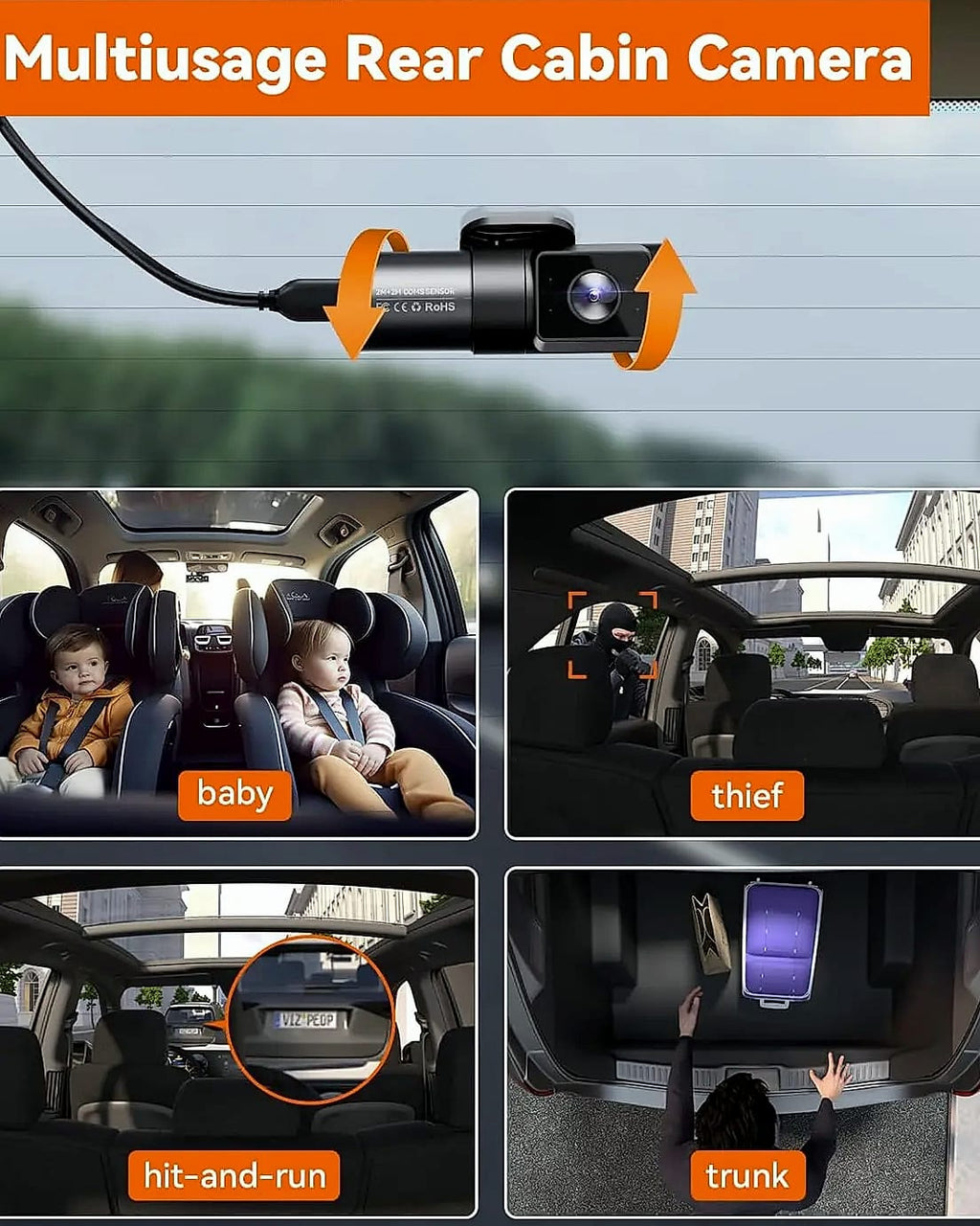 4-Channel WiFi Dash Cam System with 2.7K Front, STARVIS 2, GPS