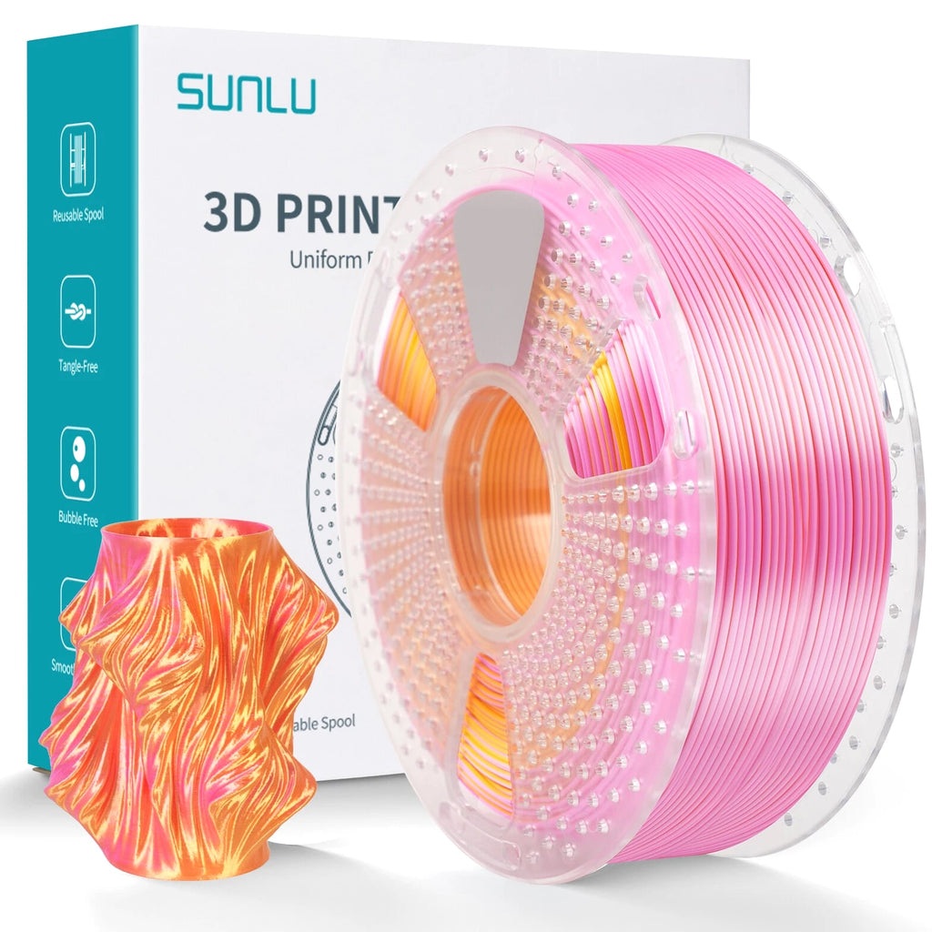 SUNLU Silk Textures PLA+ 3D Printer Filament Dual/Triple Color 1KG 1.75mm Smooth