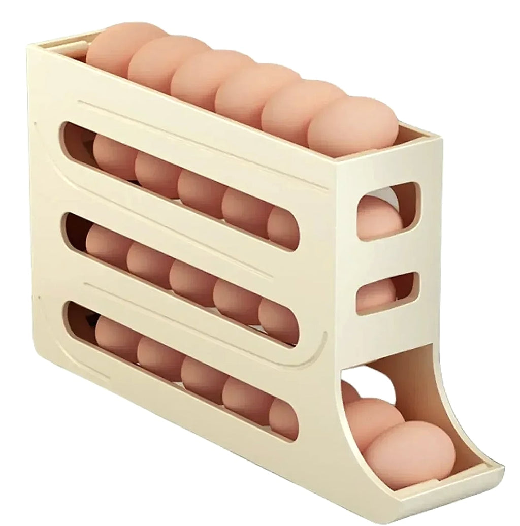 AHTOSKA 4-Layer Automatic Egg Dispenser Fridge Organizer