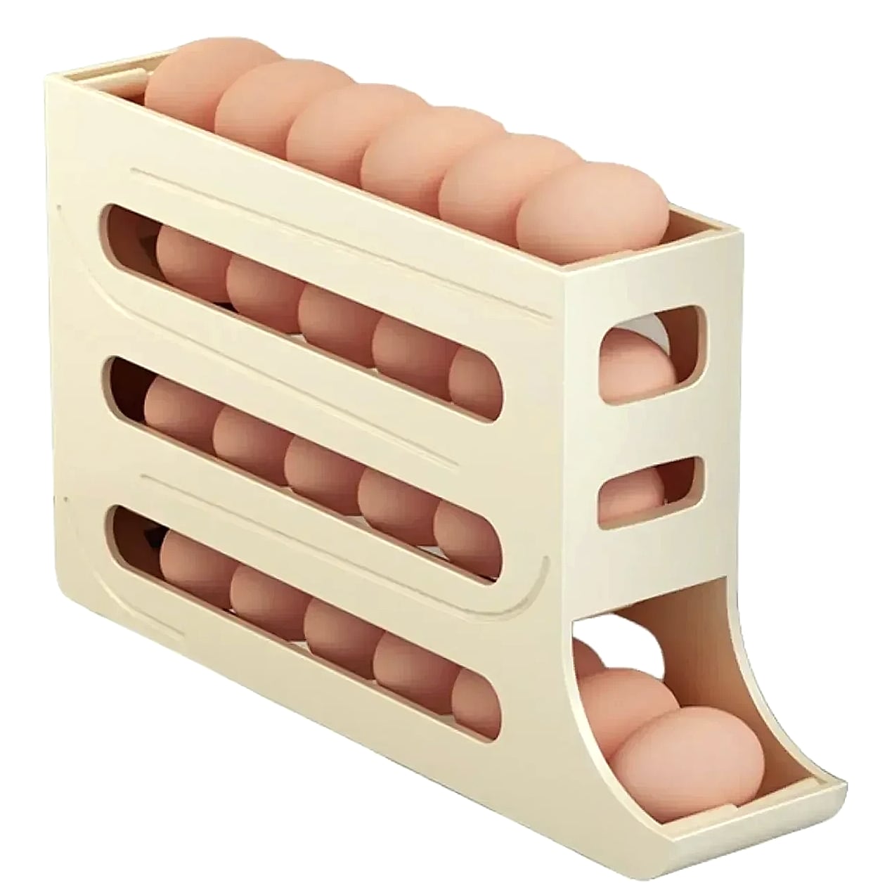 AHTOSKA 4-Layer Automatic Egg Dispenser Fridge Organizer
