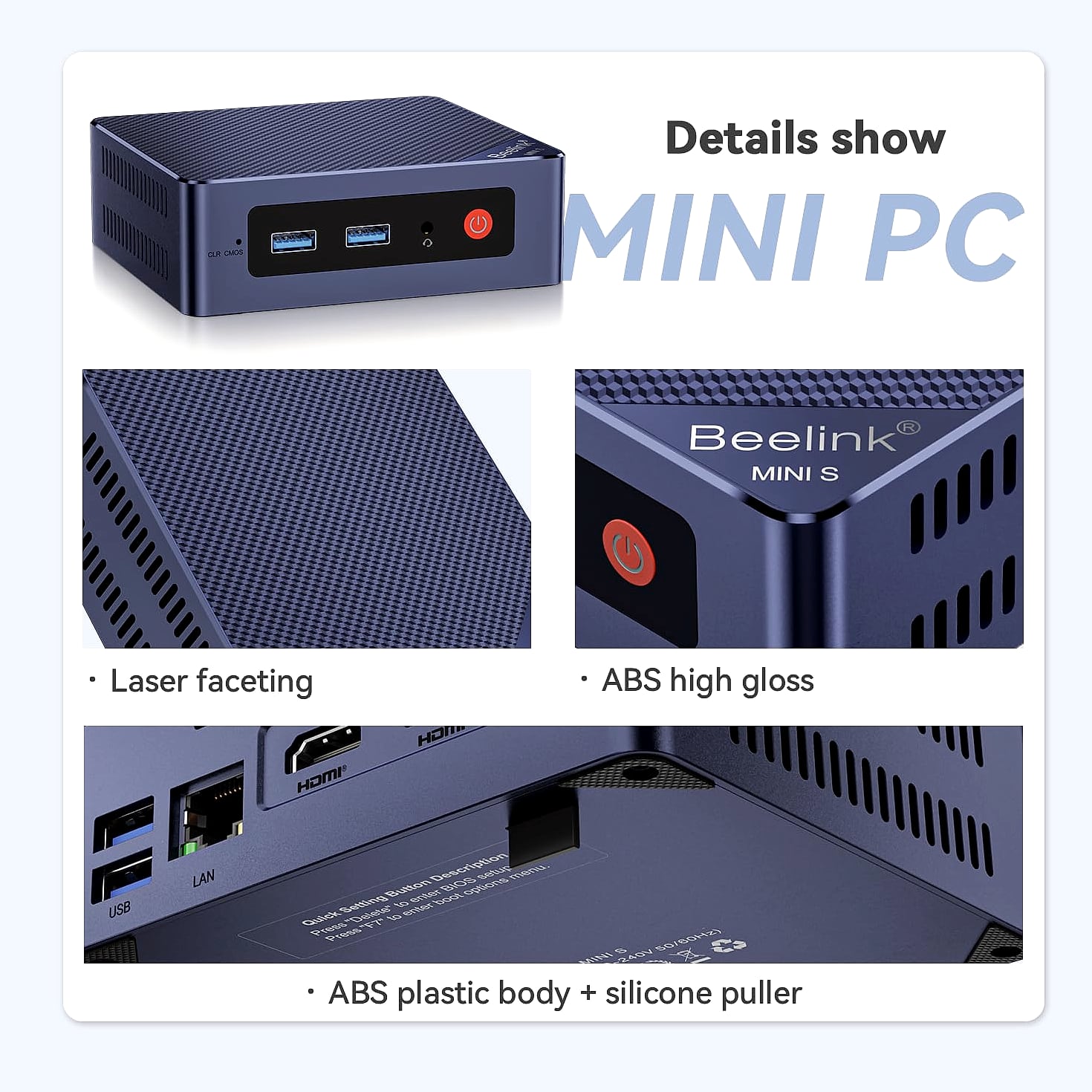 Beelink Mini S12 Intel N95 Mini PC, 12GB RAM 256GB SSD