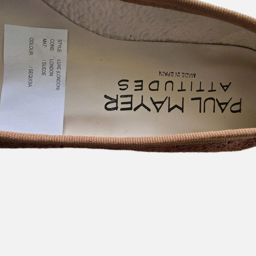 Paul Mayer Attitudes Lazer Cut LUXE London Brown Suede Ballet Flats 8