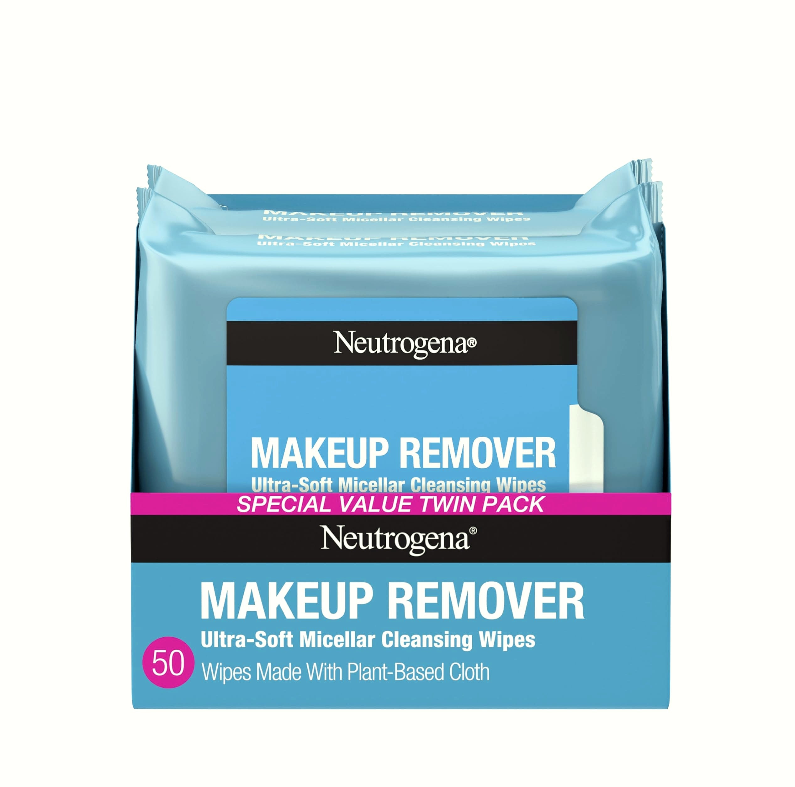 Neutrogena Micellar Makeup Remover Wipes, Alcohol-Free, 50 Count