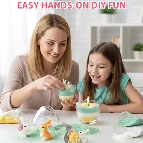 BRELANO Easter Craft Kit for Kids & Adults – DIY Sand Candle Making Kit with
