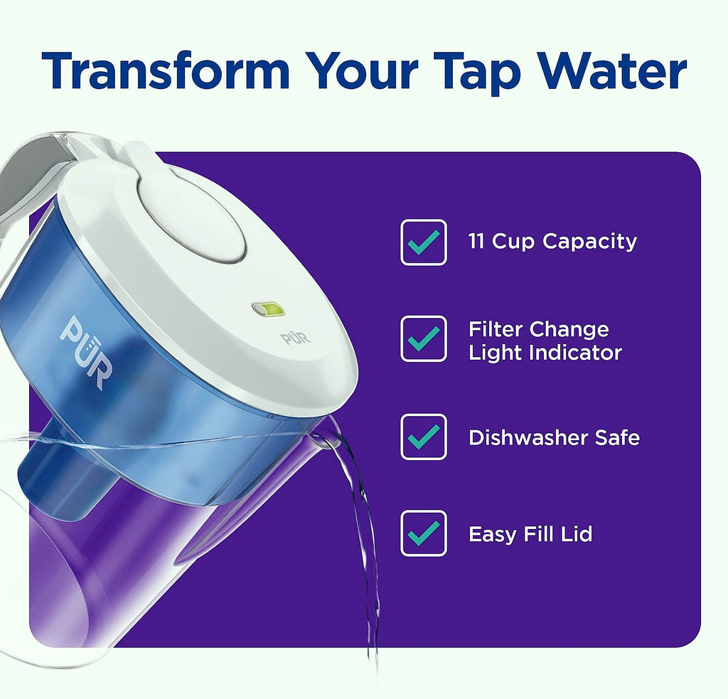 PUR 11-Cup Water Pitcher with Filter and Change Indicator