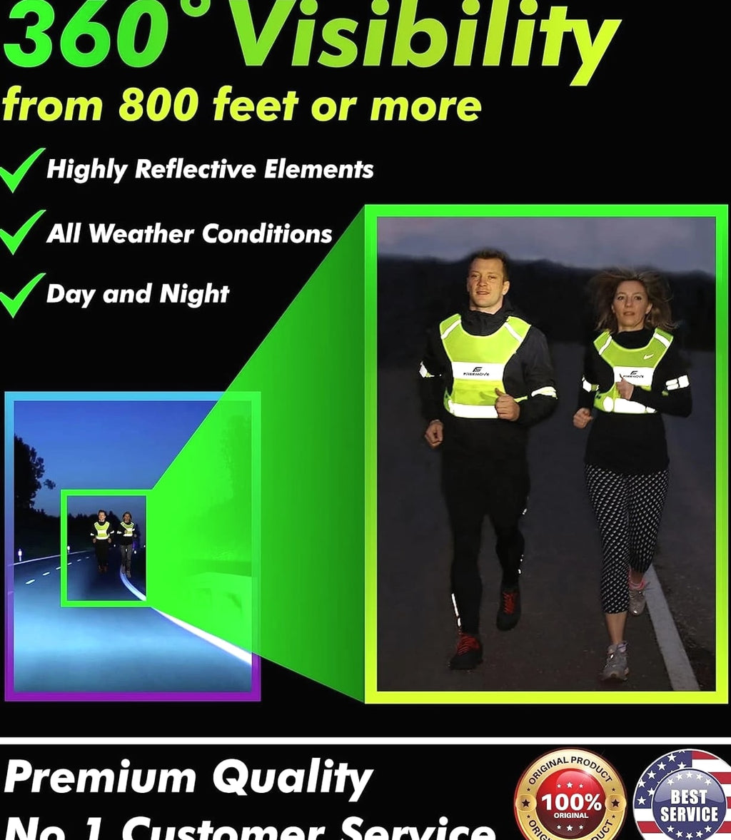 Reflective Vest - Running Gear + 2 Bands & Bag/Ultralight & Comfy Safety Vest...