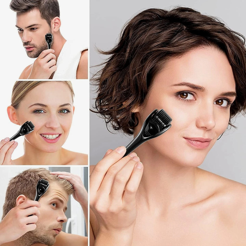 Beard Derma Roller for Hair Loss and Fast Beard Growth, Titanium Top Quality