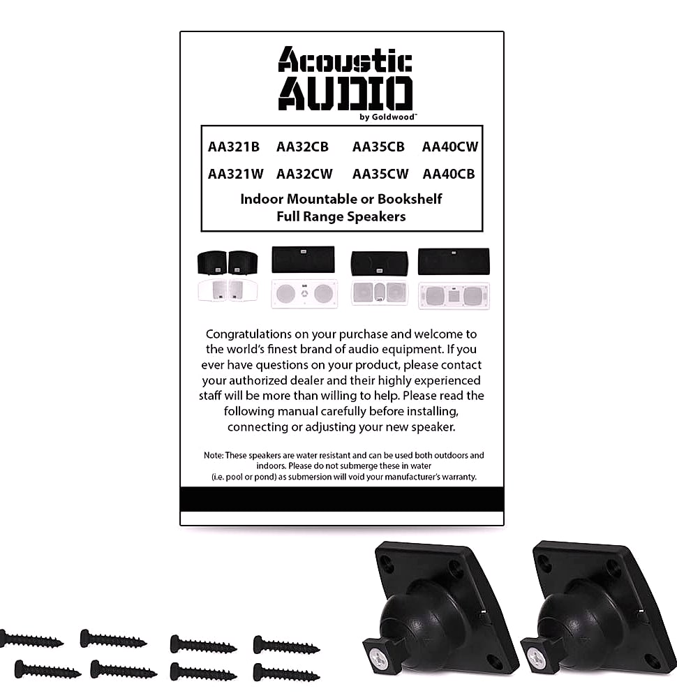 Acoustic Audio AA321B Mountable Indoor Speakers Pair Black