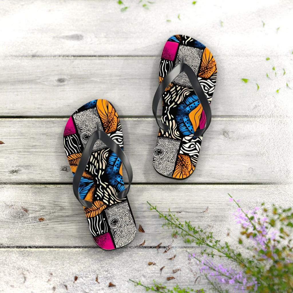 Floral and Feather Flip Flops | Summer Footwear Beach Sandals Poolside Comfort