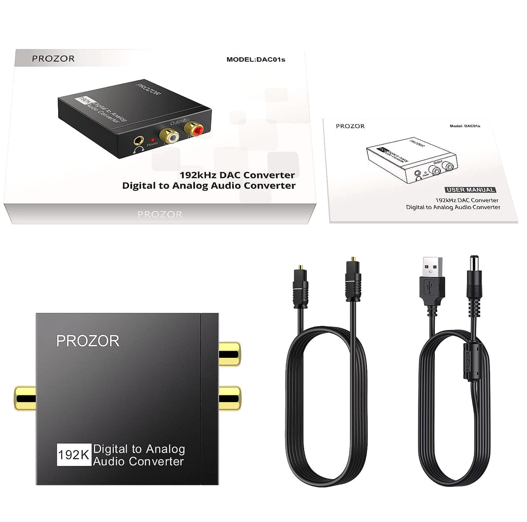 PROZOR 192KHz Digital to Analog Audio Converter DAC