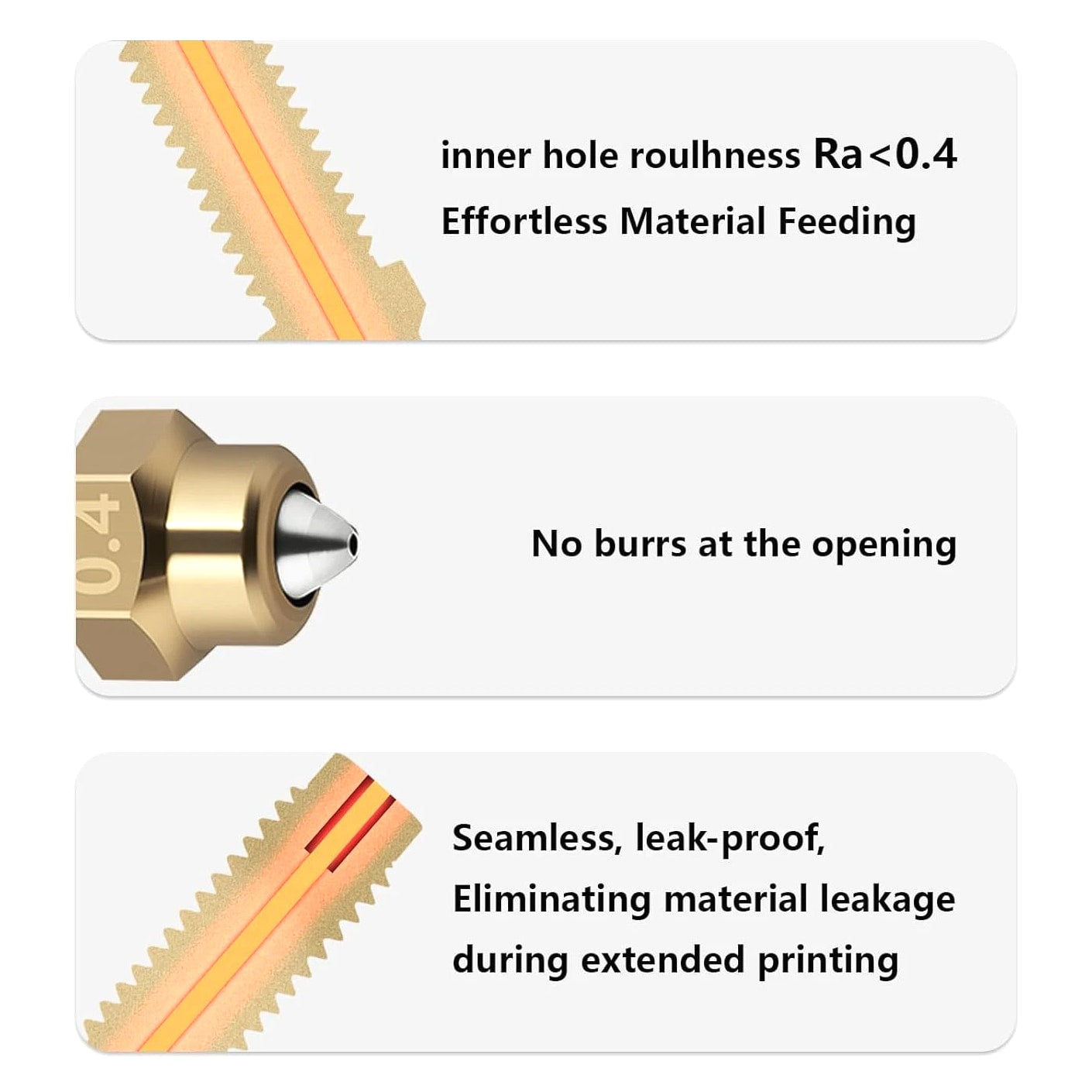 5-Pack 0.4mm Hardened Steel Nozzle Kit for Elegoo Centauri 3D Printer